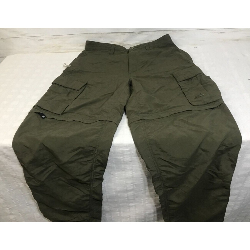 THE NORTH FACE Size 33 x 31 Men Army Green CONVERTIBLE Pants Shorts ZIP OFF LEG